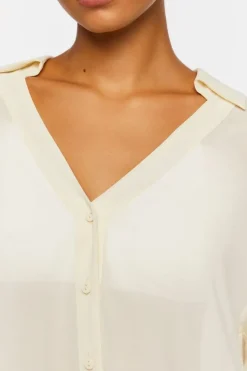 Semi-Sheer V-Neck Shirt