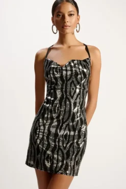 Sequin Abstract Mini Dress