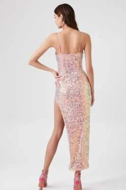 Sequin Asymmetrical Maxi Dress