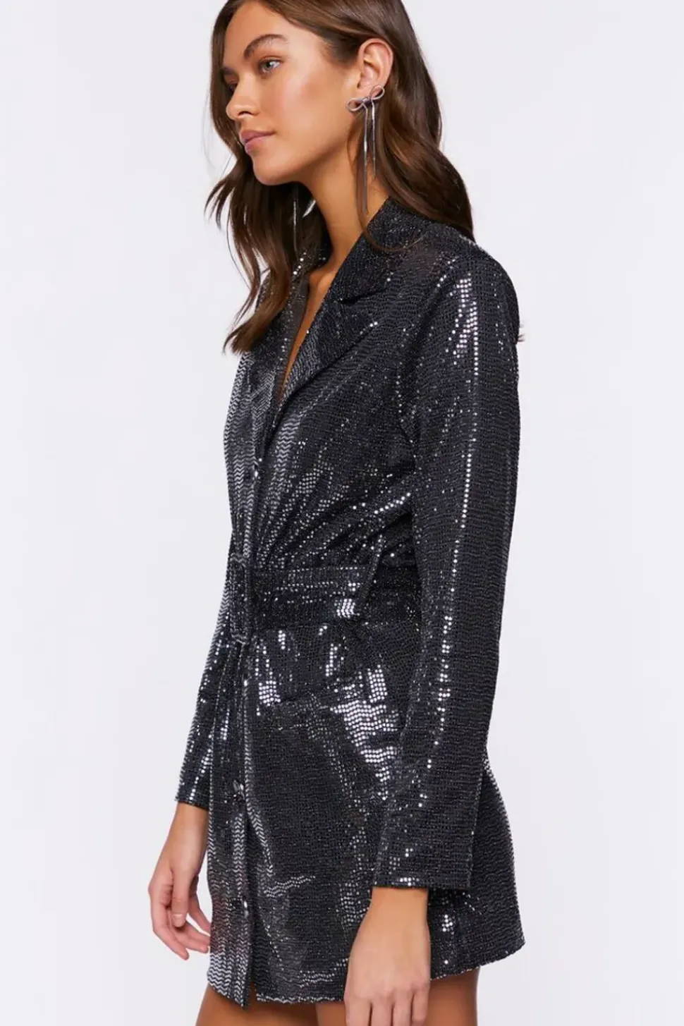 Sequin Belted Blazer Mini Dress