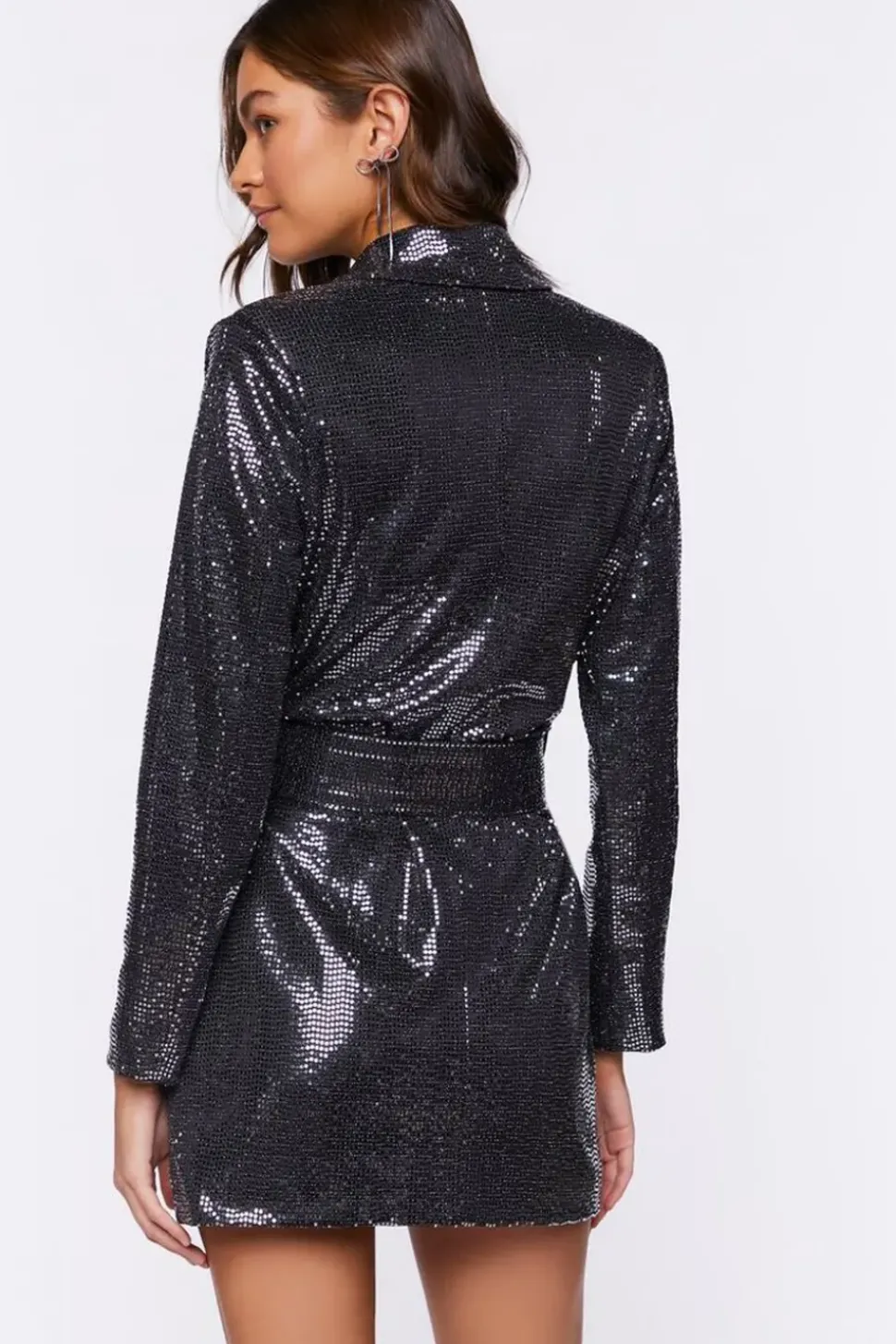 Sequin Belted Blazer Mini Dress