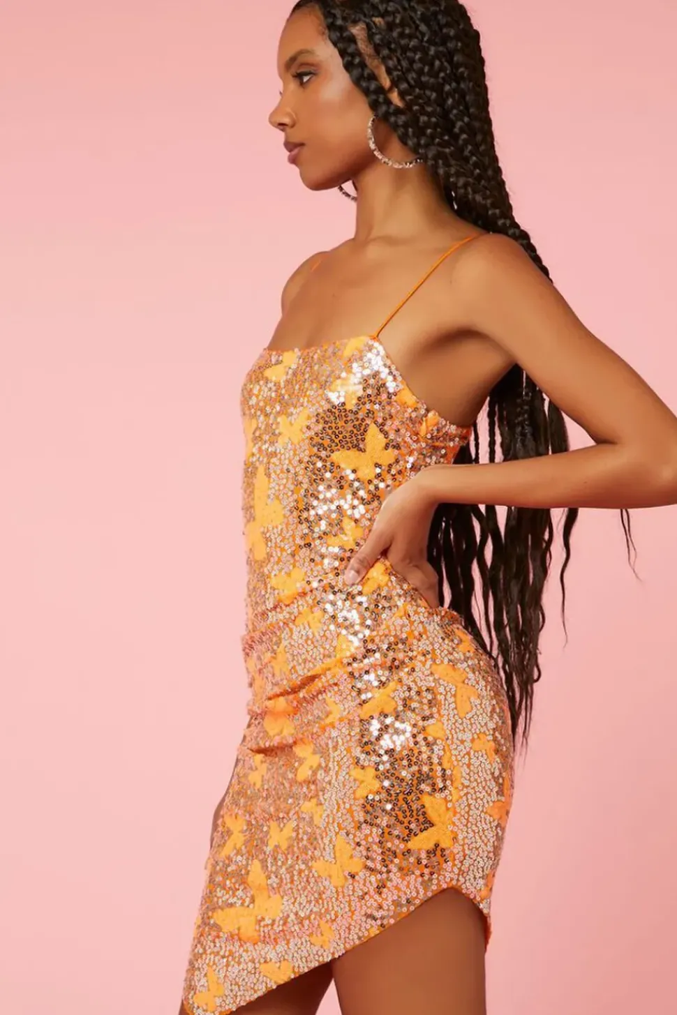 Sequin Butterfly Cami Mini Dress