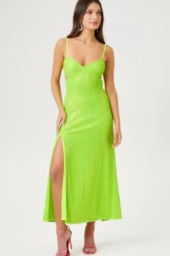 Sequin Cutout Cami Midi Dress
