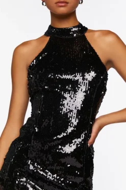 Sequin Halter Mini Dress