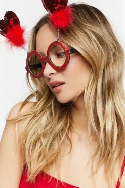 Sequin Heart Glasses