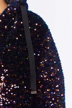 Sequin Hood Puffer Jacket
