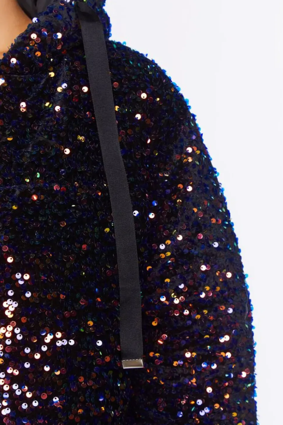 Sequin Hood Puffer Jacket