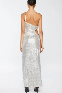 Sequin One-Shoulder Gown