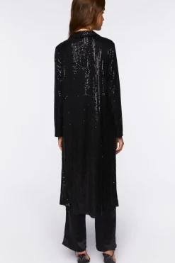 Sequin Open-Front Kimono