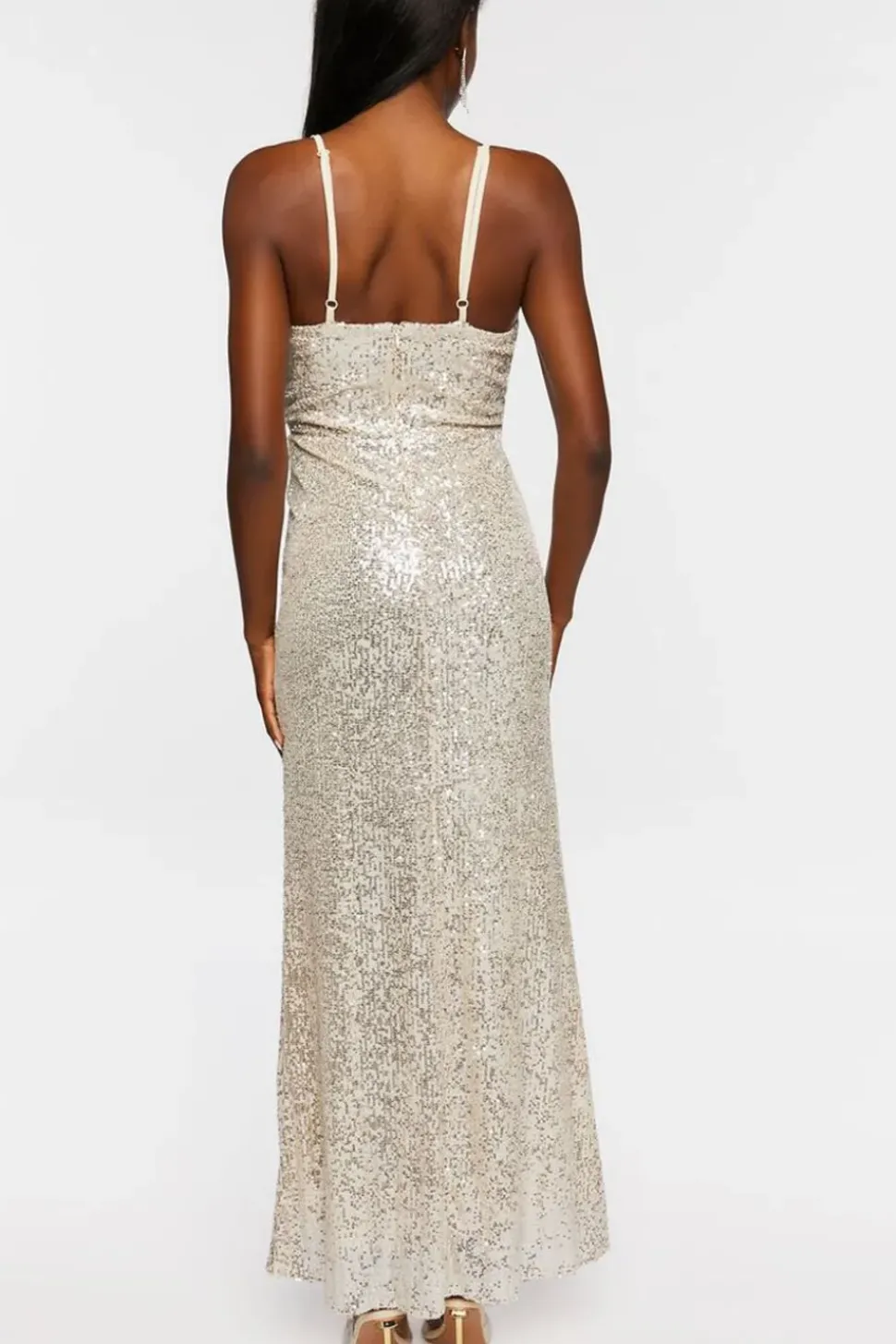 Sequin Surplice Maxi Dress