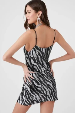 Sequin Zebra Cami Mini Dress