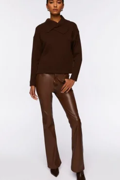 Shawl-Collar Drop-Sleeve Sweater