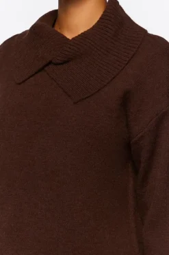 Shawl-Collar Drop-Sleeve Sweater