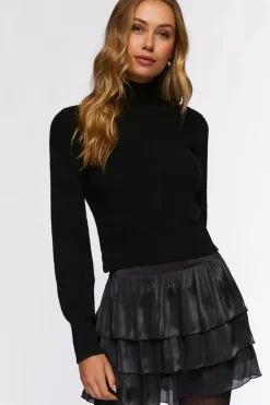 Sheeny Tiered Mini Skirt