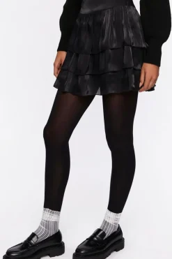 Sheeny Tiered Mini Skirt