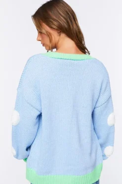 Sheep Embroidered Cardigan Sweater