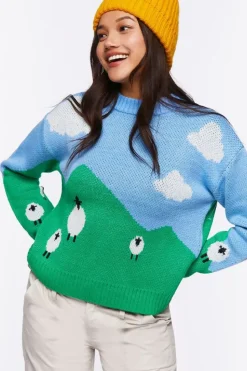Sheep Intarsia-Knit Sweater