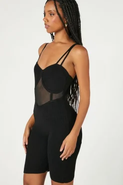 Sheer Bustier Cami Romper