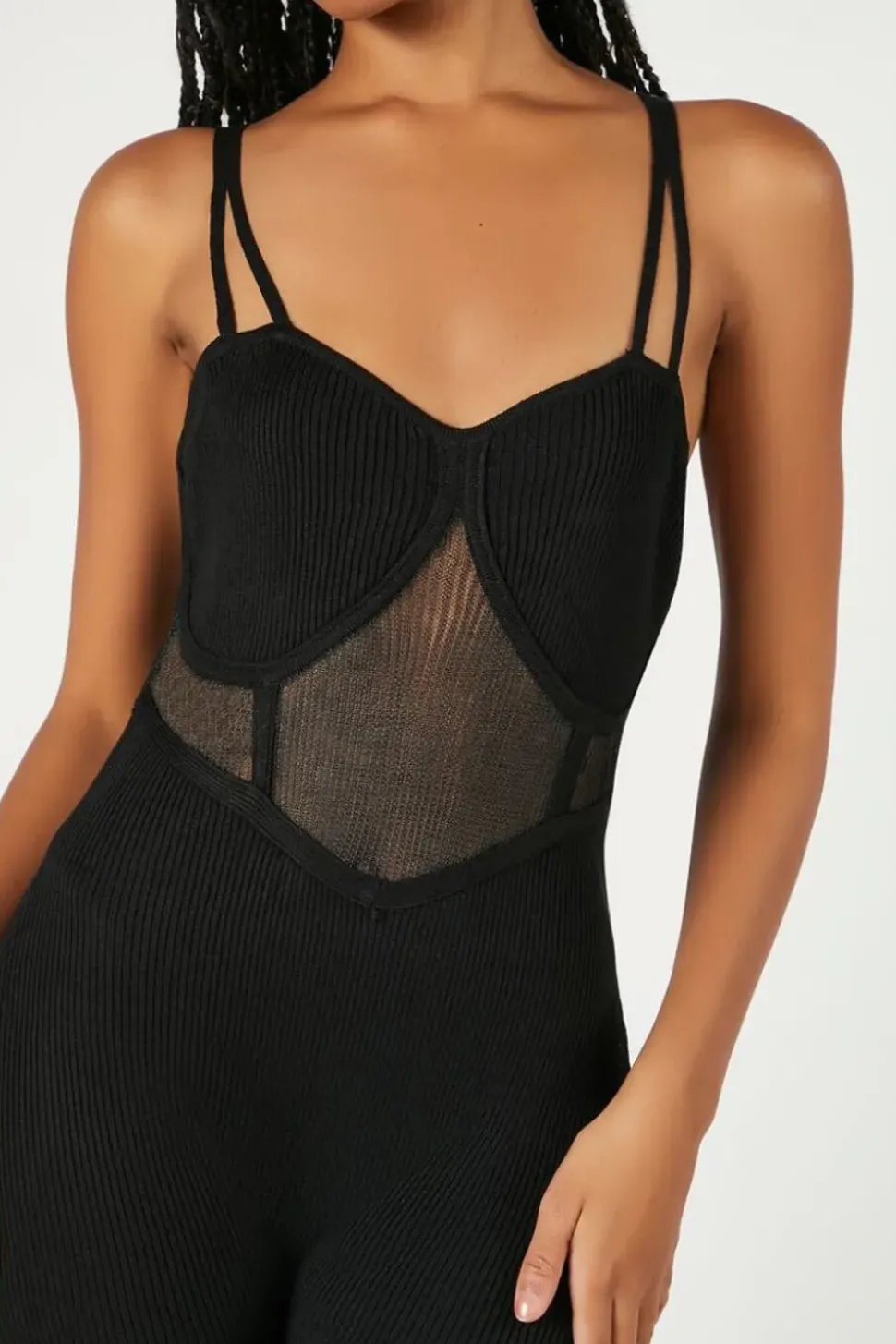 Sheer Bustier Cami Romper