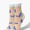 Sheer Butterfly Crew Socks