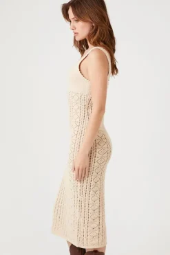 Sheer Crochet Midi Dress