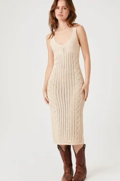 Sheer Crochet Midi Dress