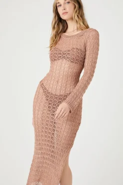 Sheer Crochet Midi Dress