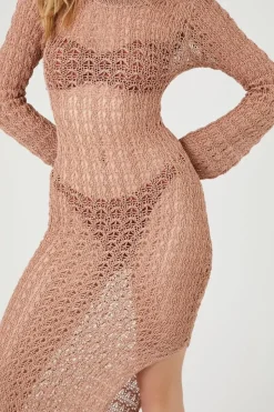 Sheer Crochet Midi Dress
