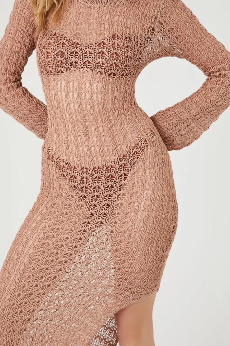 Sheer Crochet Midi Dress