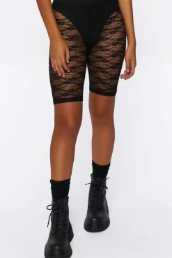 Sheer Lace Biker Shorts