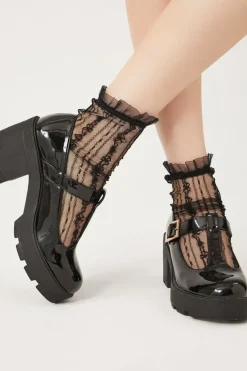 Sheer Lace Crew Socks