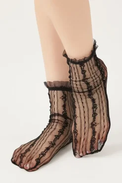 Sheer Lace Crew Socks