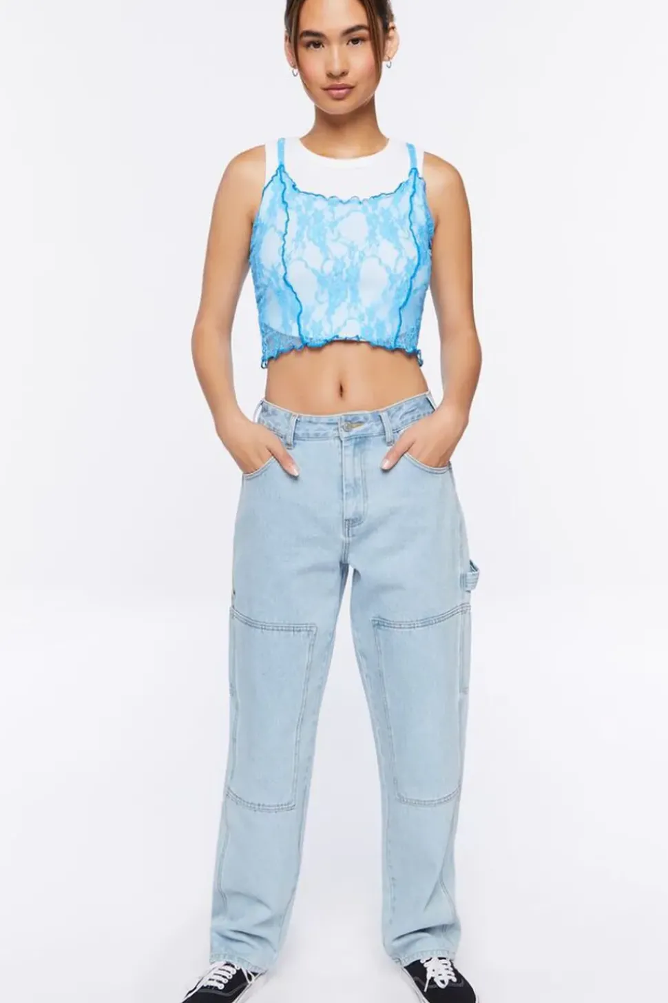 Sheer Lace Cropped Cami