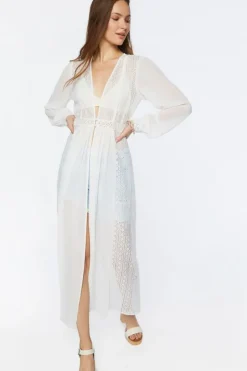 Sheer Lace Duster Jacket