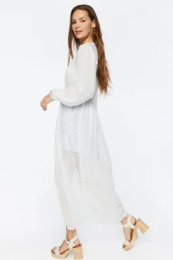 Sheer Lace Duster Jacket