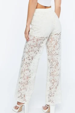 Sheer Lace Flare Pants