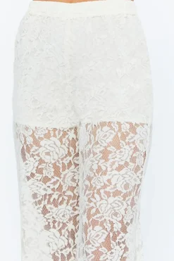 Sheer Lace Flare Pants