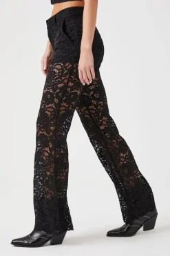 Sheer Lace Flare Pants