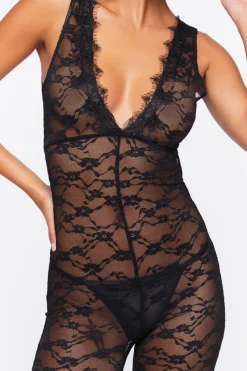 Sheer Lace Lingerie Jumpsuit