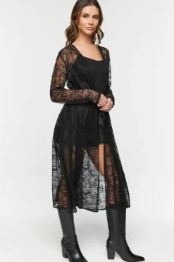 Sheer Lace Longline Jacket