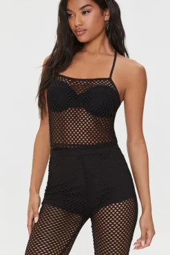 Sheer Mesh Cropped Cami