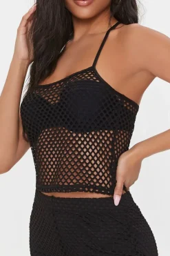 Sheer Mesh Cropped Cami