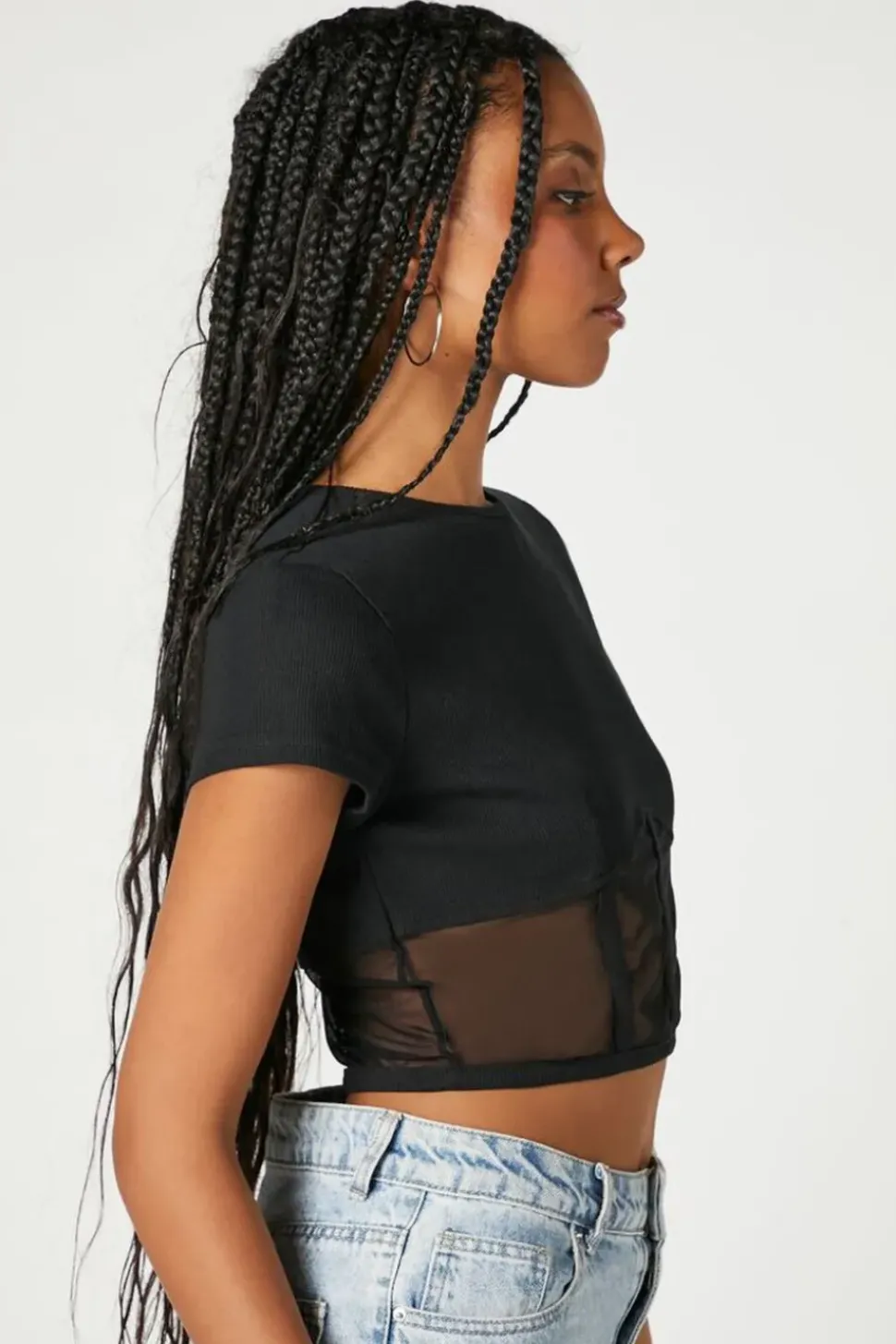Sheer Mesh Crop Top
