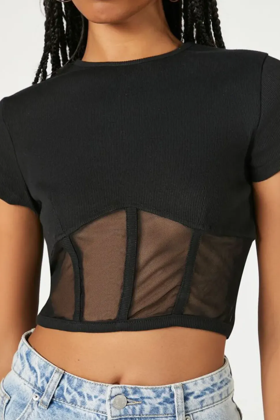 Sheer Mesh Crop Top