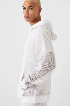 Sheer Mesh Netted Hoodie