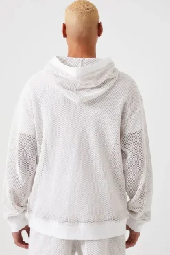 Sheer Mesh Netted Hoodie