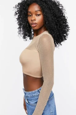 Sheer Mesh Seamless Crop Top