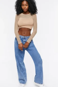 Sheer Mesh Seamless Crop Top