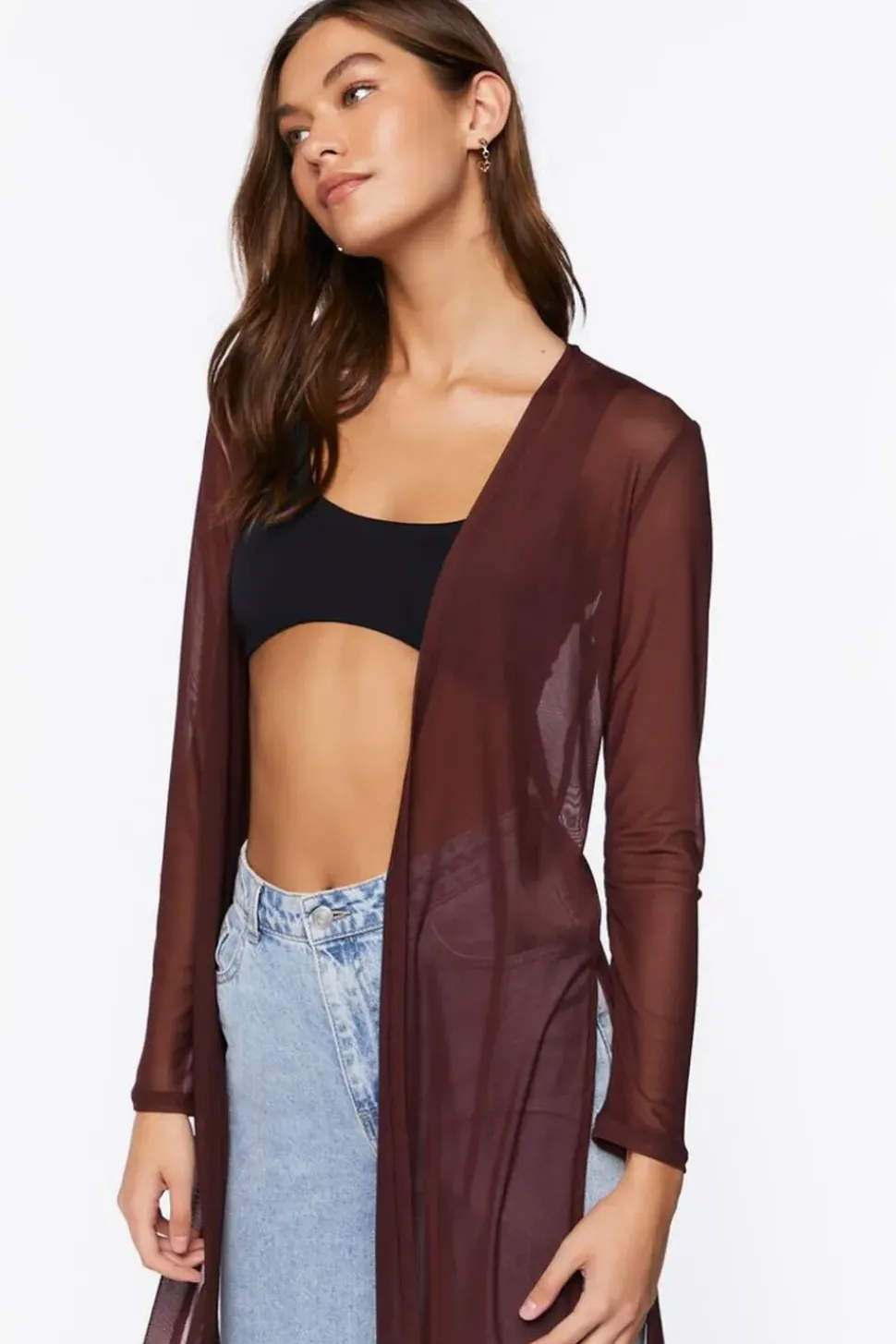 Sheer Open-Front Kimono