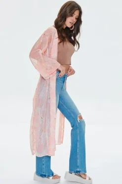 Sheer Seashell Print Kimono